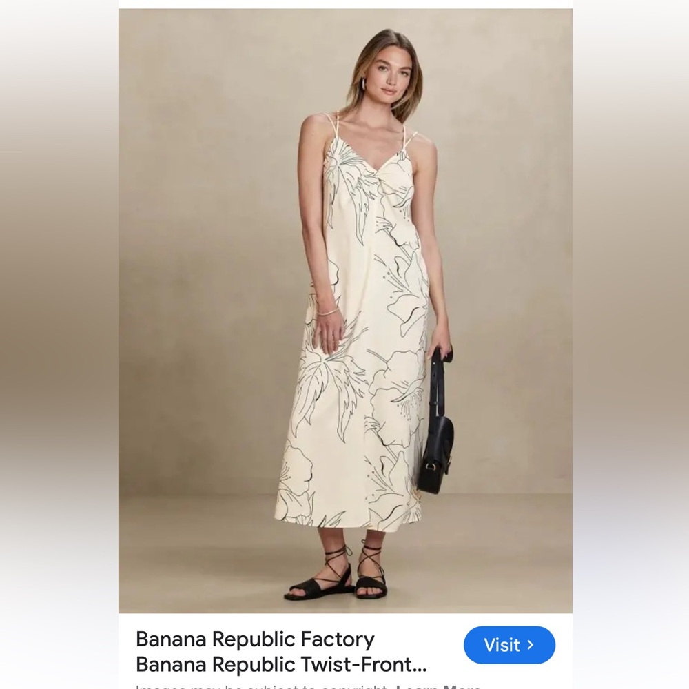 Banana Republic Floral Cream Maxi Dress
